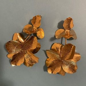 Zara Gold Flower Drop Earrings